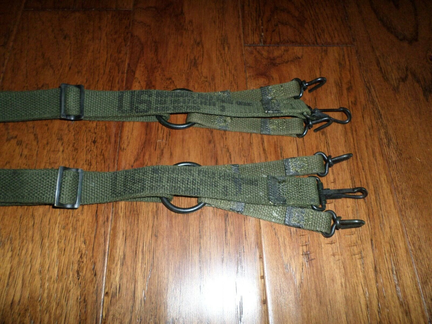 USMC MARINE CORPS VIETNAM ISSUE M1941 COMBAT FIELD SUSPENDERS DATED 1967-1968