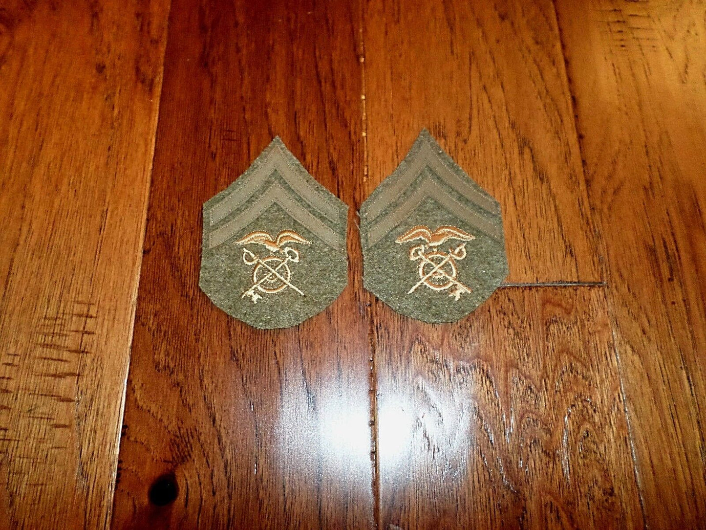 U.S MILITARY WWI CORPORAL PATCHES QUARTERMASTER 1 PAIR 2 PATCHES