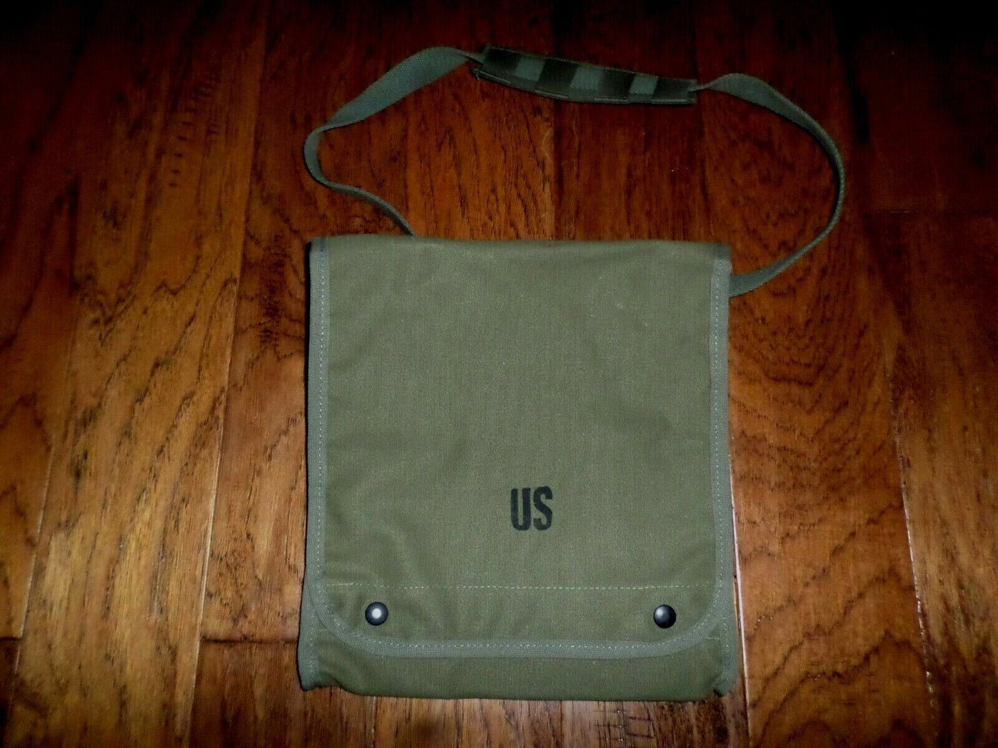 U.S MILITARY MAP CASE CANVAS BAG WITH SHOULDER STRAP USA MADE OD GREEN