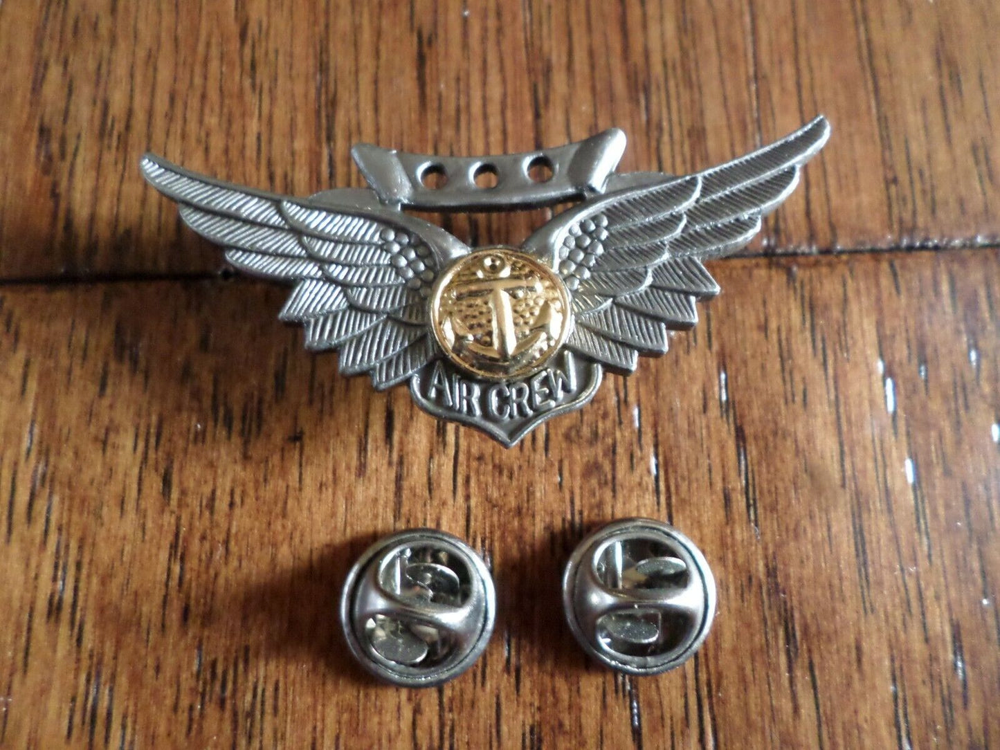 U.S MILITARY NAVY AIRCREW WINGS BADGE PIN DOUBLE POST BACK