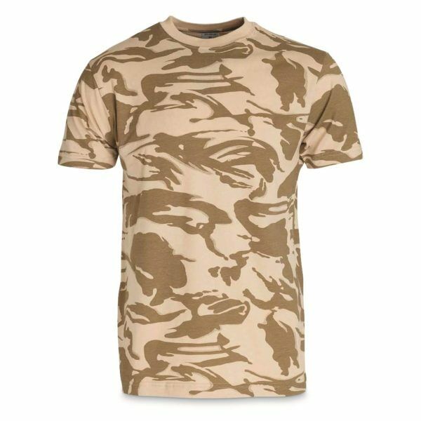 British DPM Desert Camouflage Pattern T-Shirt Combat Army Tee 100% Cotton