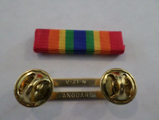 ARMY SERVICE RIBBON WITH BRASS RIBBON HOLDER US MILITARY ISSUE VETERAN