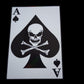 ACE OF SPADES DEATH CARD SKULL AND CROSSBONES DECAL WINDOW STICKER USA MADE