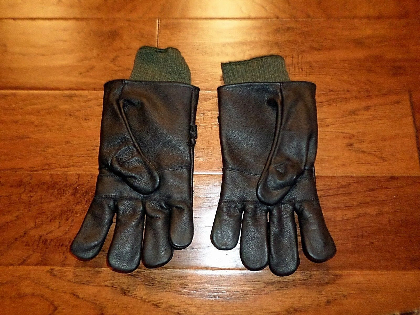 U.S MILITARY STYLE D-3A LEATHER GLOVES COLD WET WEATHER SIZE 5 LARGE W/LINER