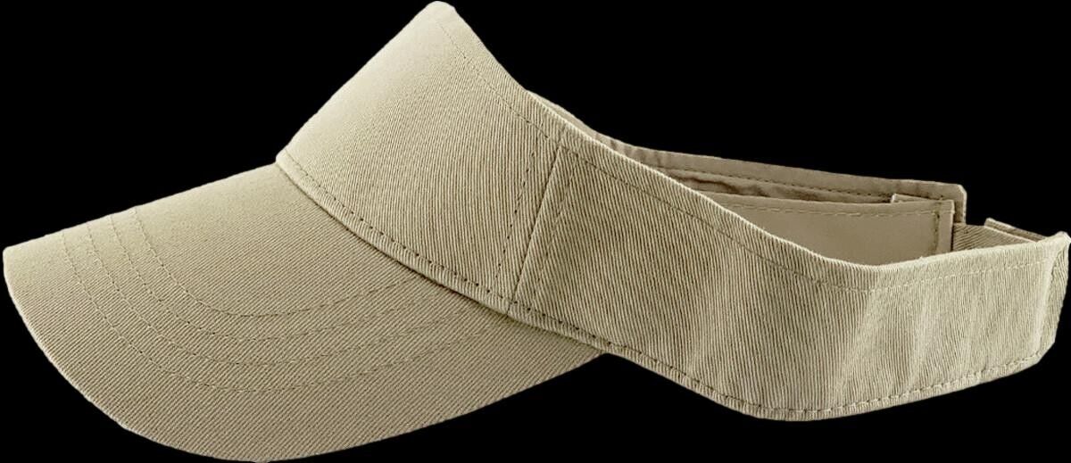 KHAKI SUN VISOR CAP HAT ADJUSTABLE SIZE NEW IN BAGS