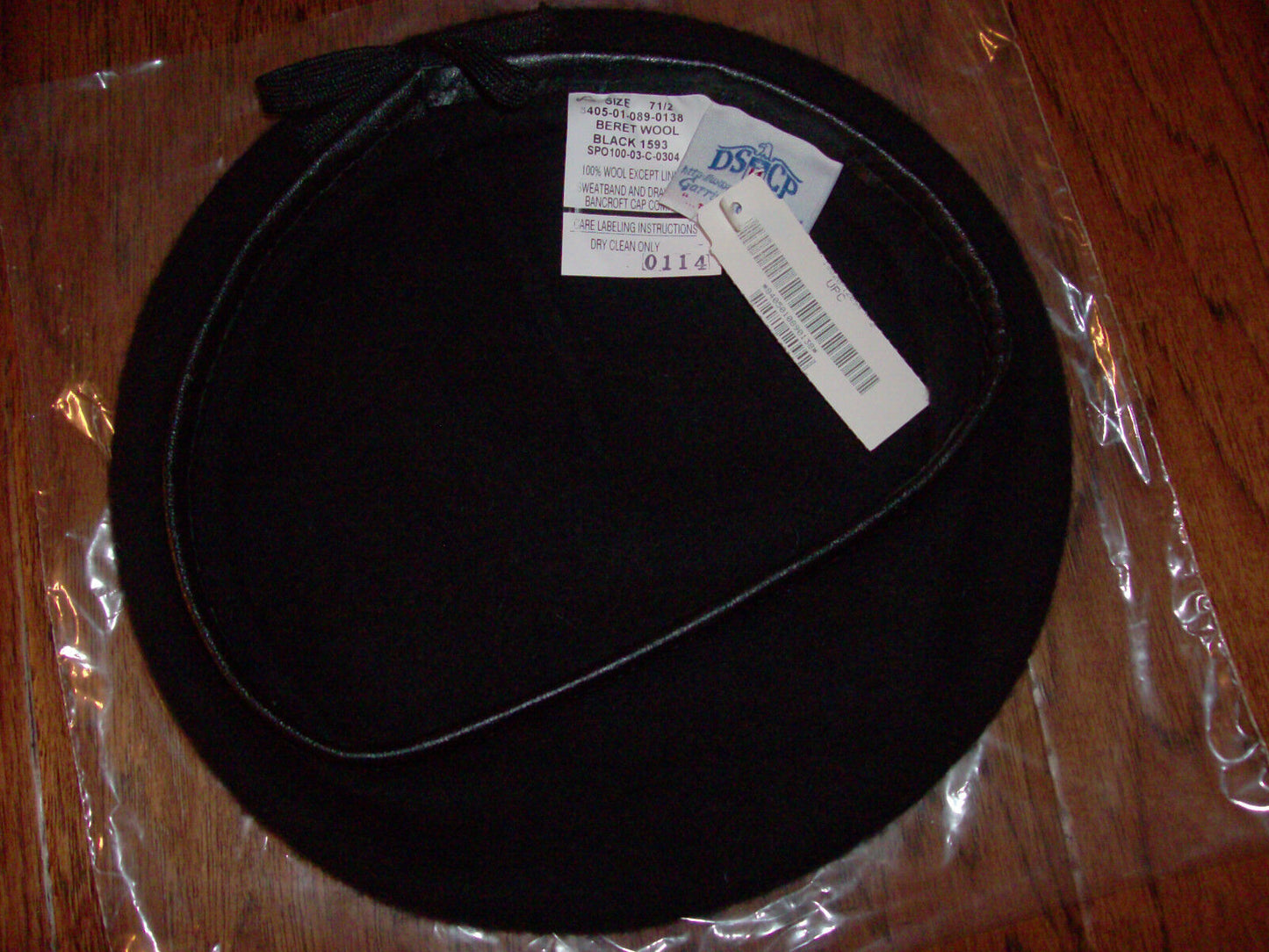 NEW U.S MILITARY BLACK WOOL BERET MILITARY ISSUE MADE IN THE USA BANCROFT LARGE