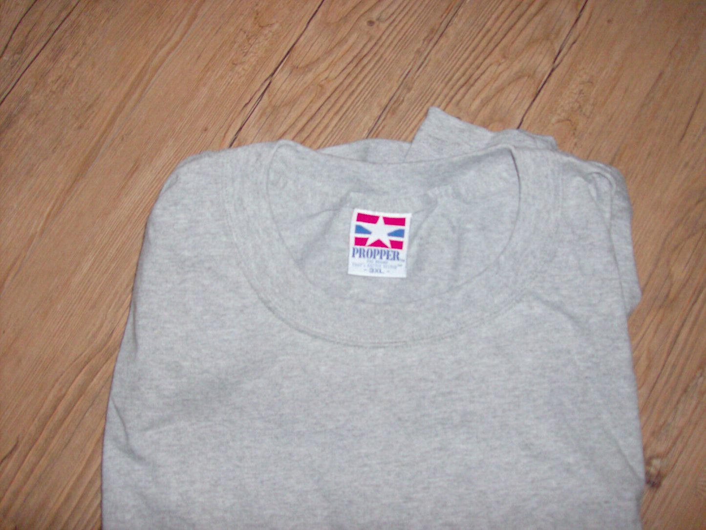 U.S MILITARY NAVY GRAY T SHIRT SIZE XXX- LARGE MADE IN THE U.S.A BY PROPPER
