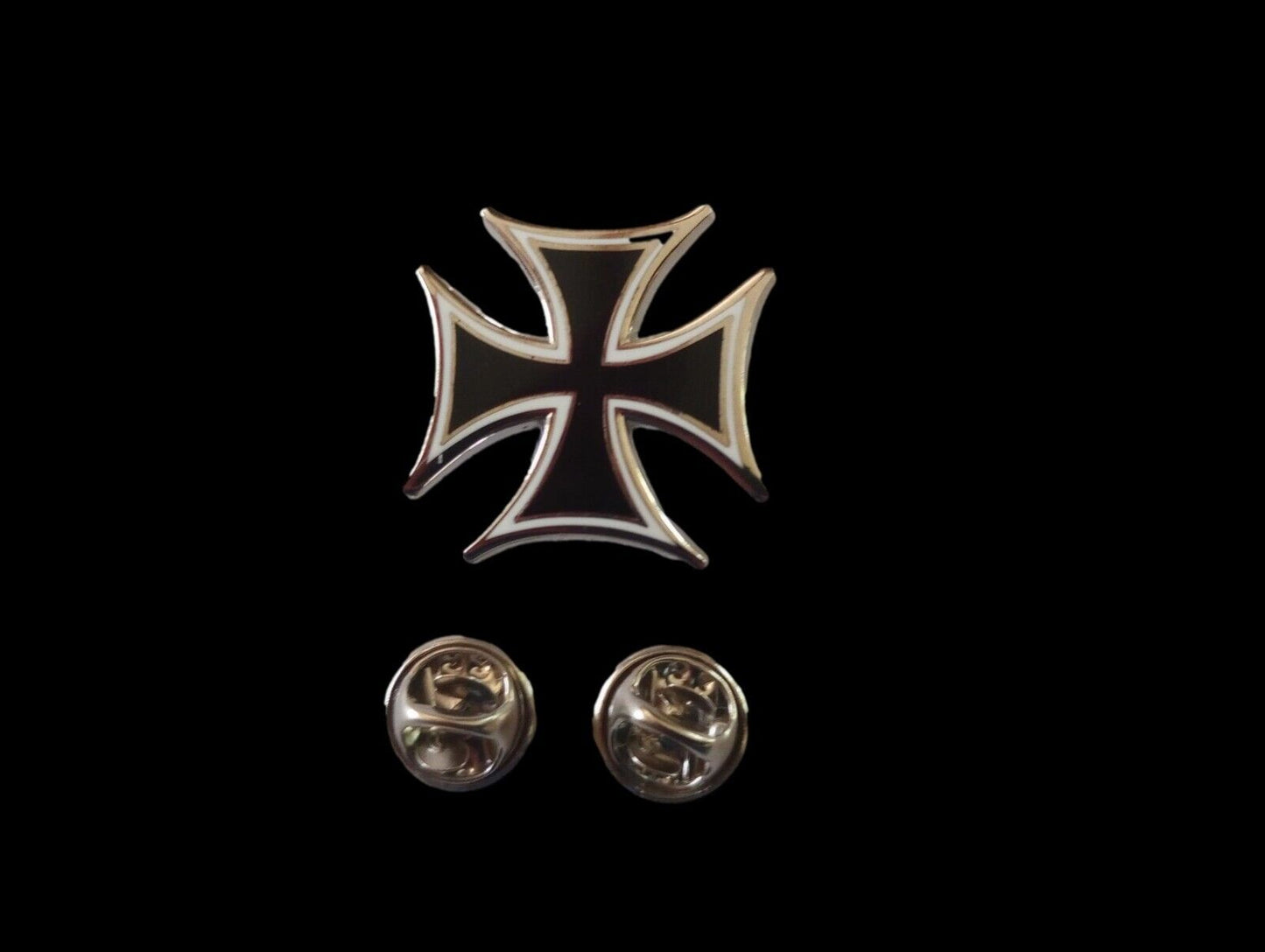 IRON CROSS HAT PIN LAPEL DOUBLE POST PIN