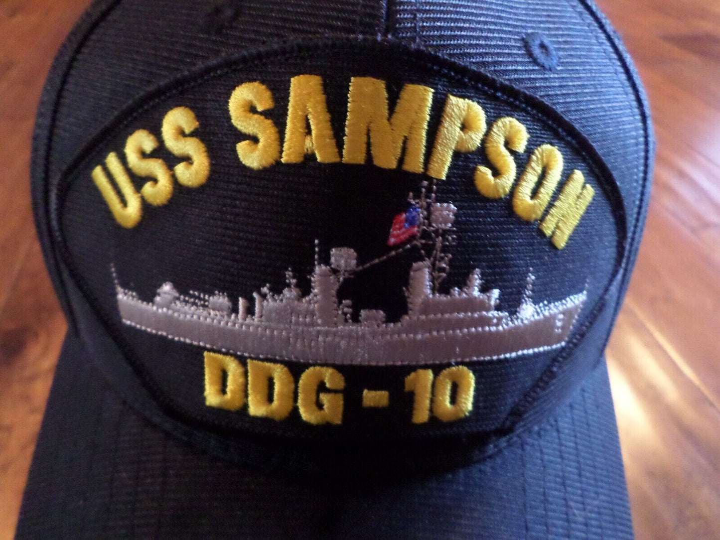 USS SAMPSON DDG-10 U.S NAVY SHIP HAT OFFICIAL MILITARY BALL CAP U.S.A MADE
