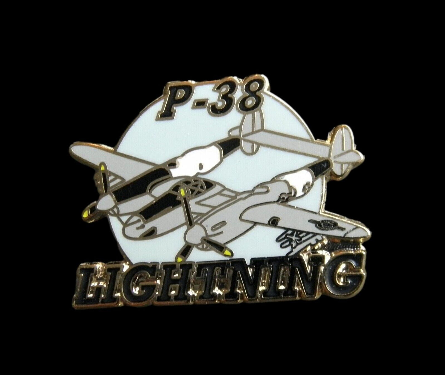 U.S MILITARY P-38 LIGHTNING FIGHTER PLANE HAT PIN BADGE ARMY AIR CORPS