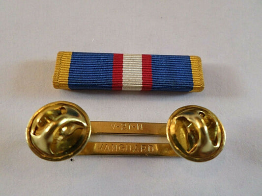 PHILIPPINE INDEPENDENCE RIBBON WITH BRASS RIBBON HOLDER U.S MILITARY VETERAN