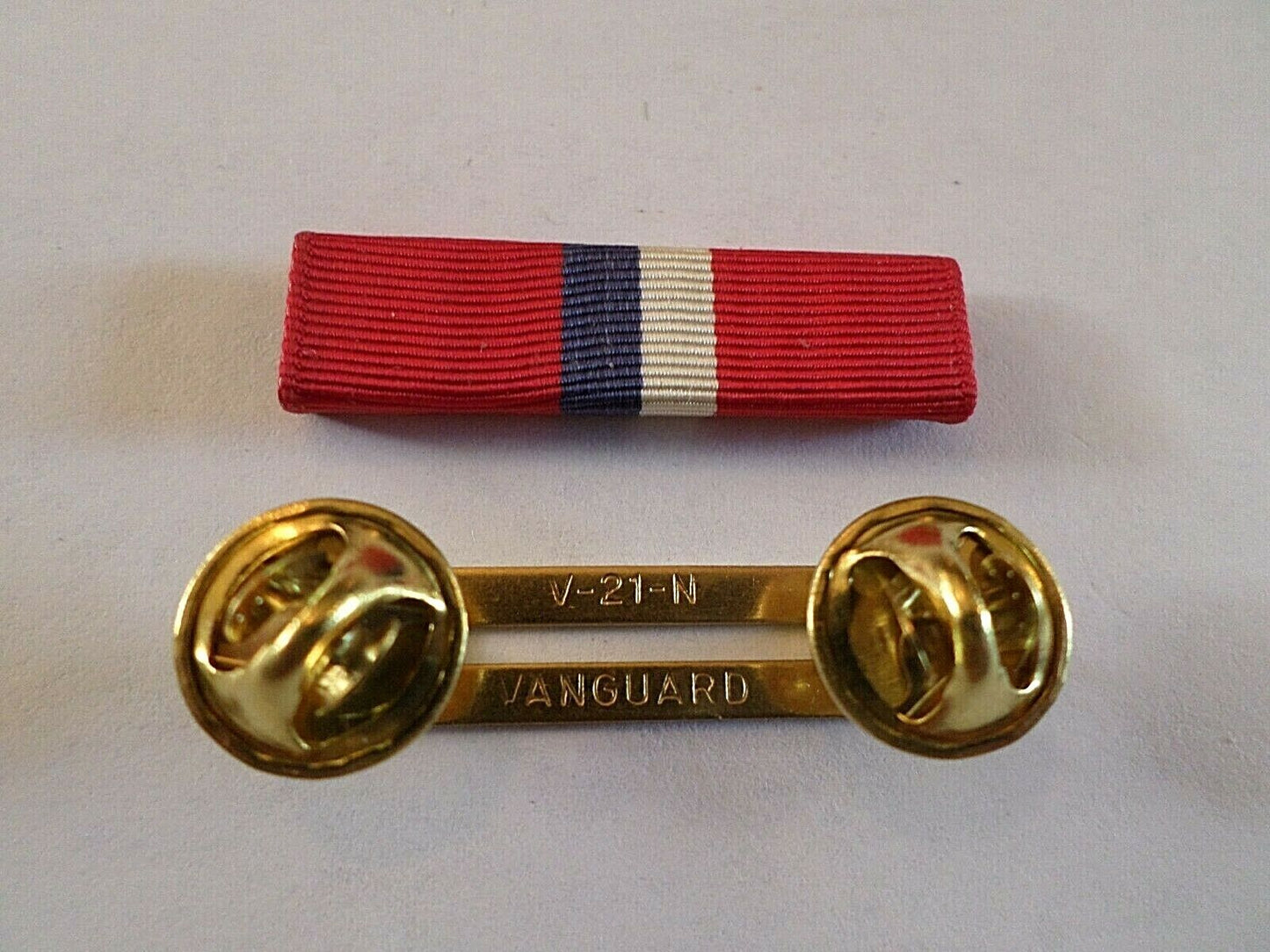 PHILIPPINE LIBERATION RIBBON WITH BRASS RIBBON HOLDER U.S MILITARY VETERAN