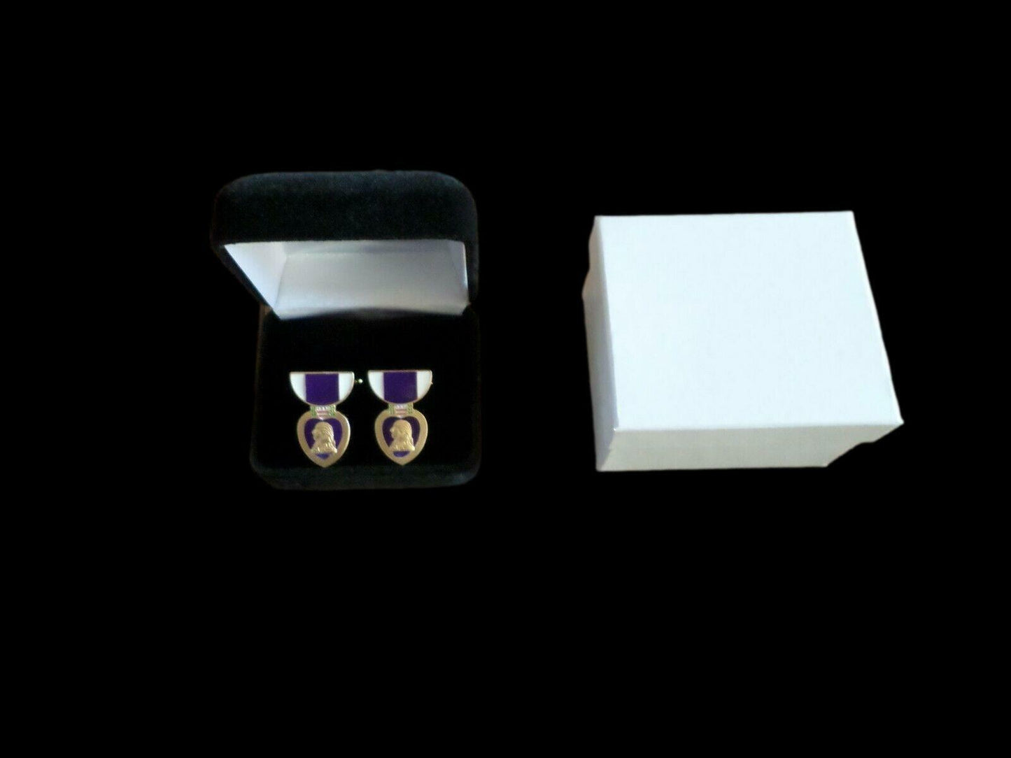 U.S MILITARY PURPLE HEART CUFFLINKS WITH JEWELRY BOX 1 SET CUFF LINKS BOXED