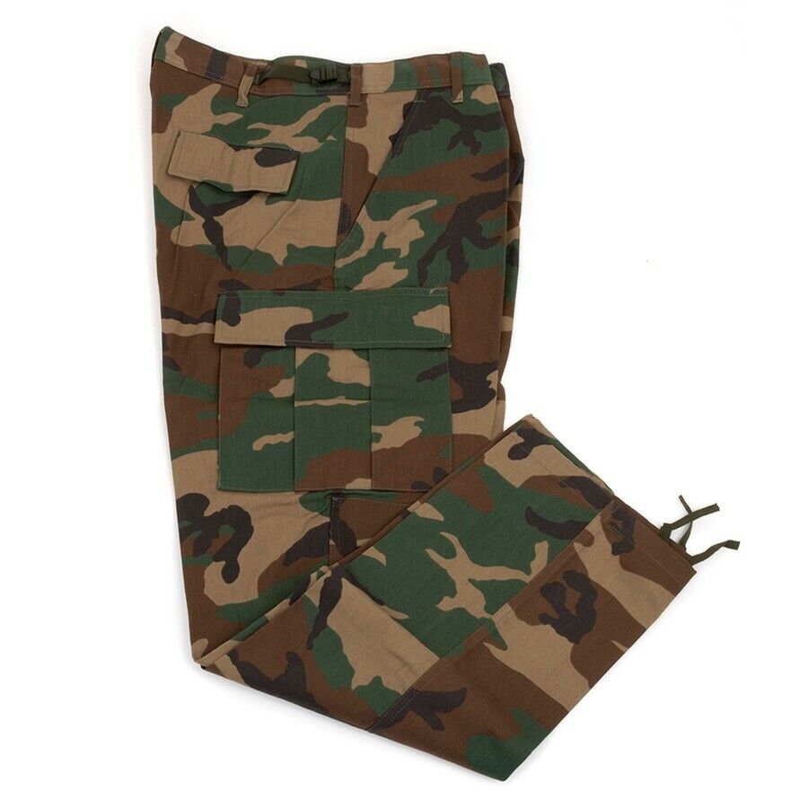 U.S MILITARY STYLE WOODLAND CAMOUFLAGE BDU PANTS CAMOUFLAGE PANTS COTTON TWILL