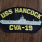 USS HANCOCK CVA-19 U.S NAVY CARRIER SHIP HAT PATCH U.S.A MADE HEAT TRANSFER