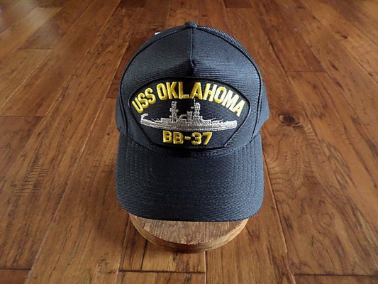 USS OKLAHOMA BB-37 NAVY SHIP HAT OFFICIAL U.S MILITARY BALL CAP U.S.A MADE