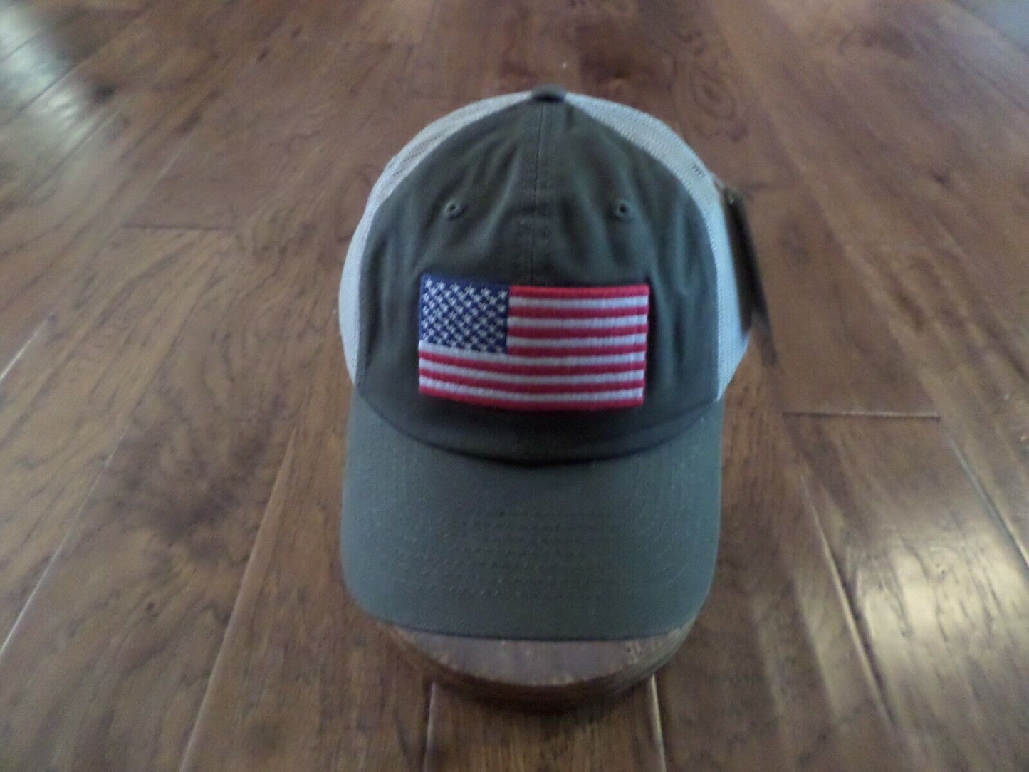 U.S American Flag Hat Cap Cotton Mesh Back OD Green Baseball Cap