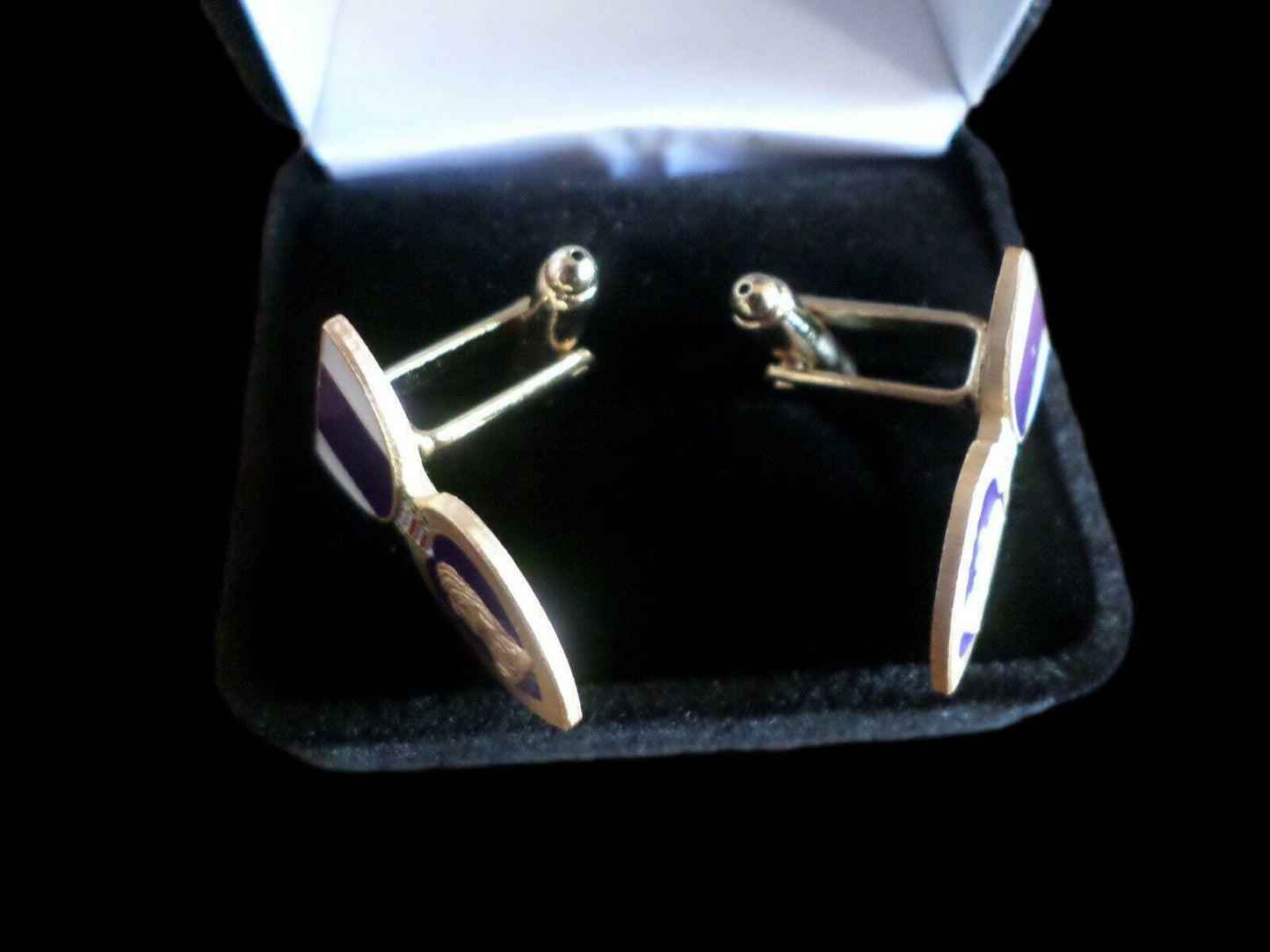 U.S MILITARY PURPLE HEART CUFFLINKS WITH JEWELRY BOX 1 SET CUFF LINKS BOXED