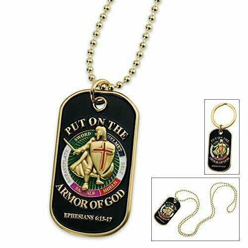 ARMOR OF GOD RELIGIOUS DOG TAG KEY CHAIN MARINE CORPS ARMY NAVY AIR FORCE
