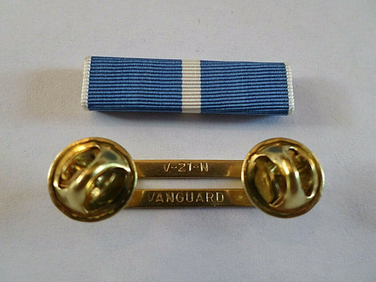 KOREAN SERVICE RIBBON WITH BRASS RIBBON HOLDER U.S MILITARY VETERAN