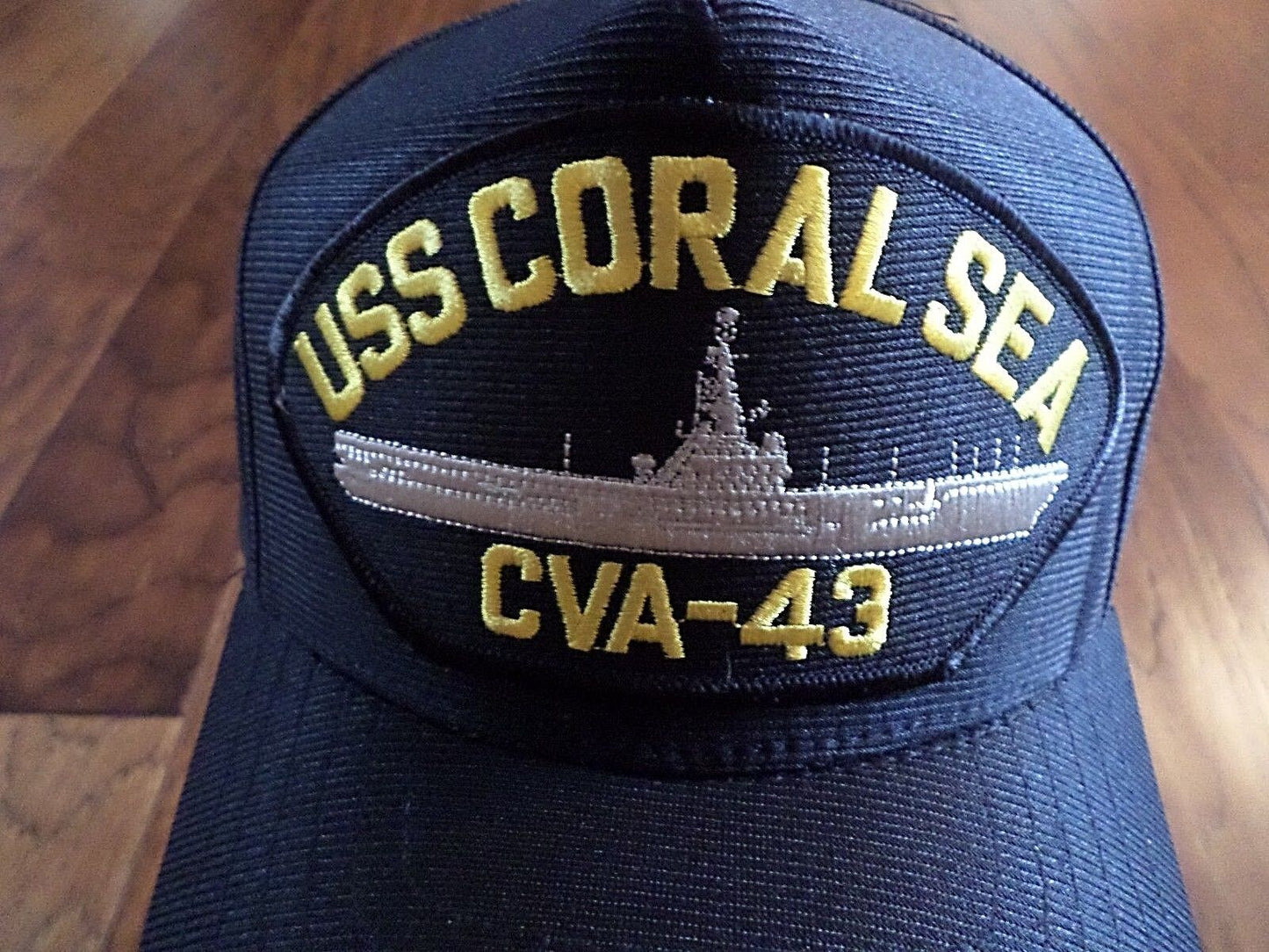 USS CORAL SEA CVA - 43 NAVY SHIP HAT U.S MILITARY OFFICIAL BALL CAP U.S.A MADE