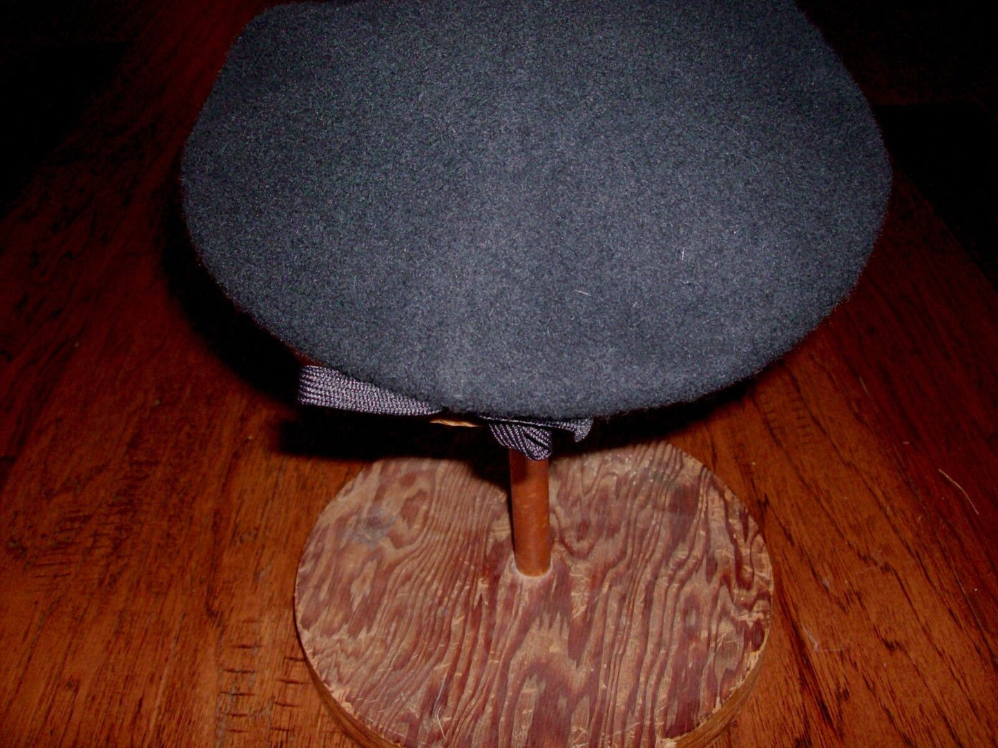 U.S MILITARY ISSUE BLACK WOOL BERET MADE IN THE U.S.A BY BANCROFT SIZE 7 3/4 XL