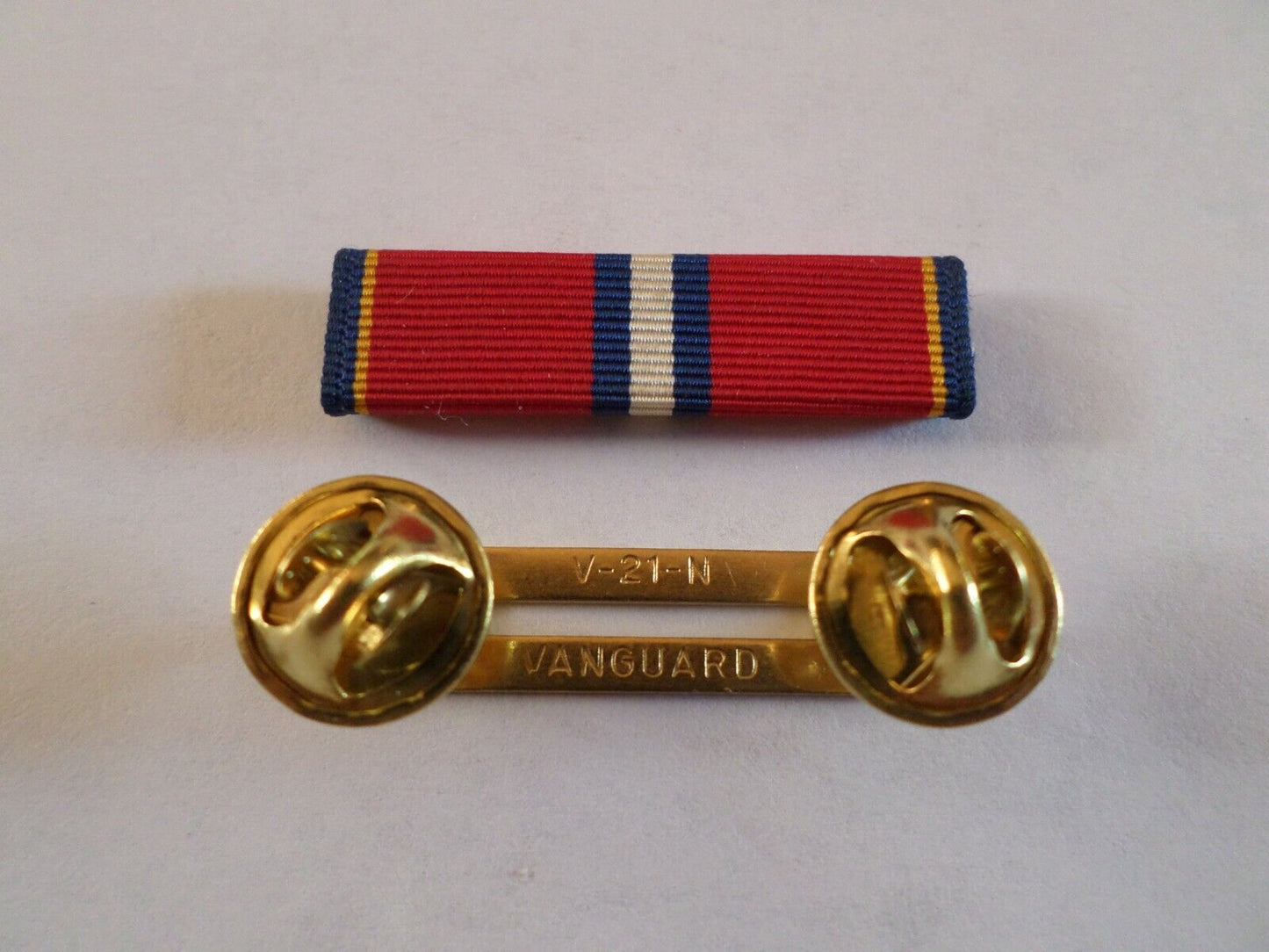 COAST GUARD RESERVE GOOD CONDUCT RIBBON WITH BRASS RIBBON HOLDER VETERAN