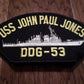 U.S NAVY SHIP HAT PATCH USS JOHN PAUL JONES DDG-53 SHIP PATCH HEAT TRANSFER