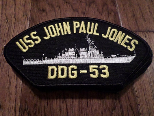 U.S NAVY SHIP HAT PATCH USS JOHN PAUL JONES DDG-53 SHIP PATCH HEAT TRANSFER