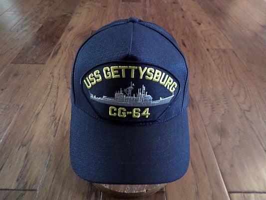 USS GETTYSBURG CG-64 NAVY SHIP HAT U.S MILITARY OFFICIAL BALL CAP U.S.A MADE