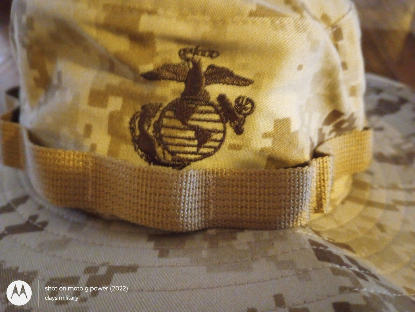 MARINE CORPS BOONIE HAT USMC ISSUE DIGITAL DESERT CAMOUFLAGE 7 3/4 USA MADE