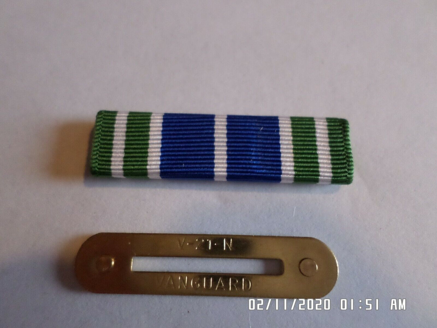 ARMY ACHIEVEMENT SERVICE RIBBON WITH RIBBON HOLDER US MILITARY VETERAN GI ISSUE