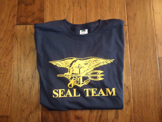 U.S MILITARY NAVY SEAL TEAM TRIDENT T SHIRT NAVY SEALS SIZE X-LARGE NAVY BLUE