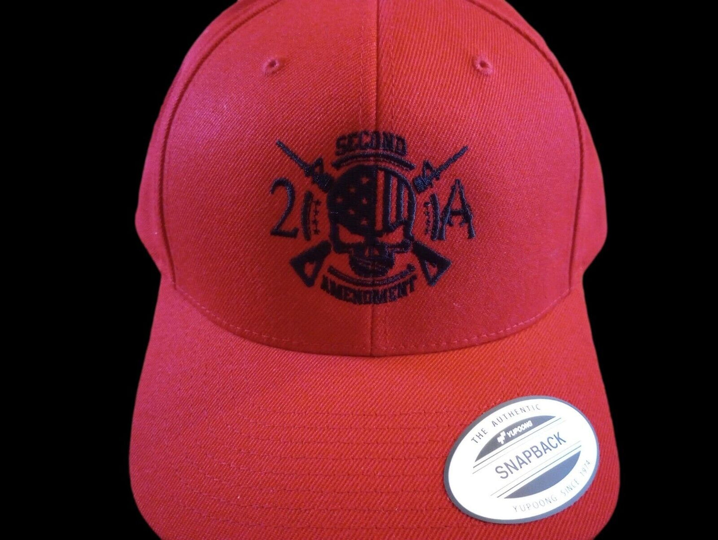 2nd Amendment Hat Polo Baseball Cap Skull & Rifles Fit 6 Panel Low Profile