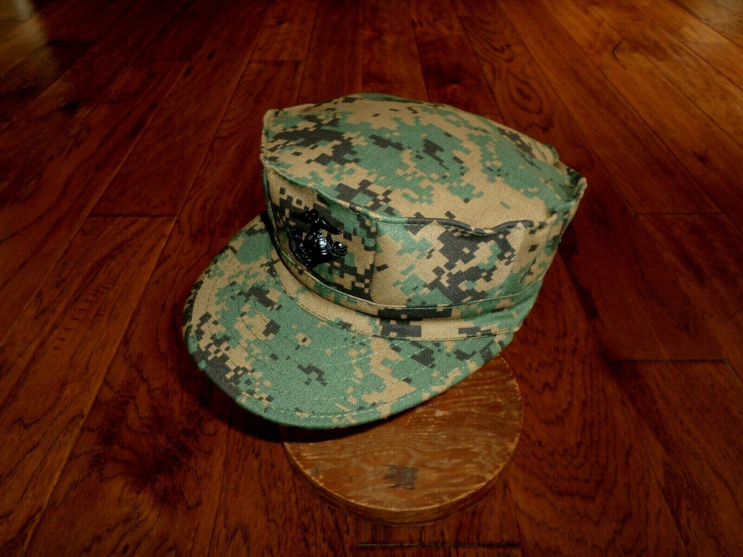 MARINE CORPS STYLE UTILITY HAT U.S.M.C DIGITAL WOODLAND CAP SIZE X-LARGE 7 3/4