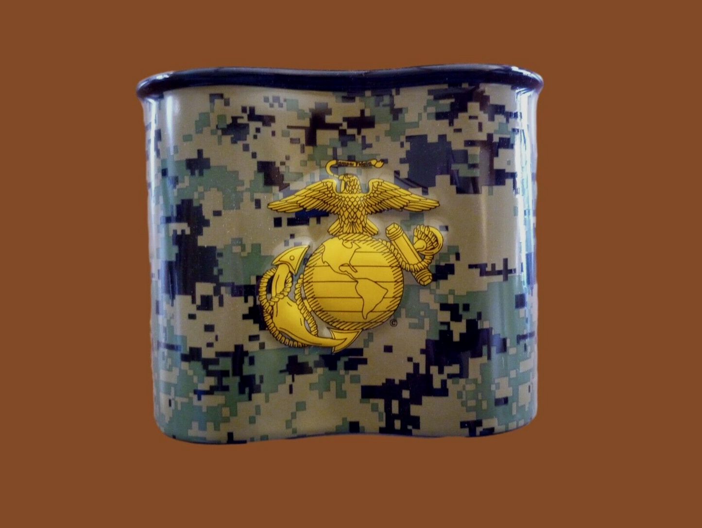 Marine Corps Canteen Cup Coffee Mug Ceramic Digital Woodland Camo USMC EGA