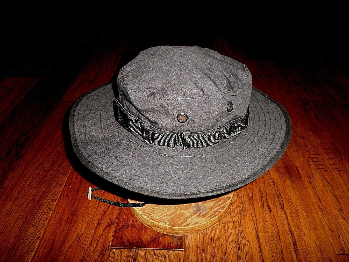 U.S MILITARY STYLE BLACK BOONIE BUCKET FLOPPY HAT. SIZE 7 1/4