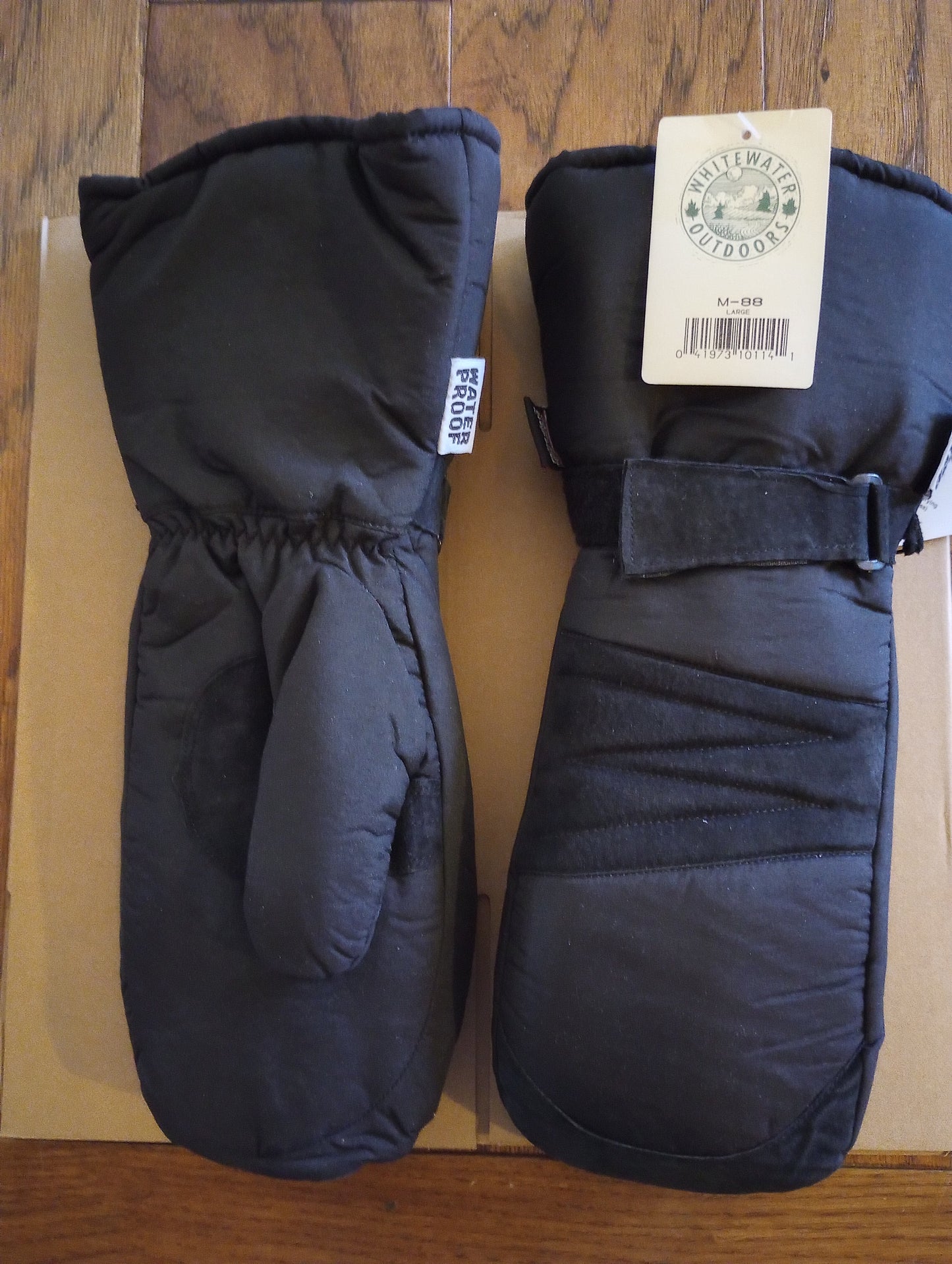 WHITEWATER THINSULATE BLACK MITTENS HOLLOFIL 808 COLD WEATHER WATER PROOF