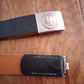 POST WAR WEST GERMAN ARMY BW LEATHER BELT + BUCKLE SIZE LARGE 110CM 42" INCHES