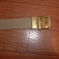 U.S MILITARY GRADE KHAKI WEB BELT WITH 6th MARINE CORPS BRASS BUCKLE U.S.A MADE