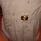 US MILITARY GRADE KHAKI HEAVY WEB BELT WITH 1st CAVALRY BRASS BUCKLE U.S.A MADE