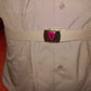 U.S MILITARY GRADE KHAKI WEB BELT WITH 5th MARINE CORPS BRASS BUCKLE U.S.A MADE