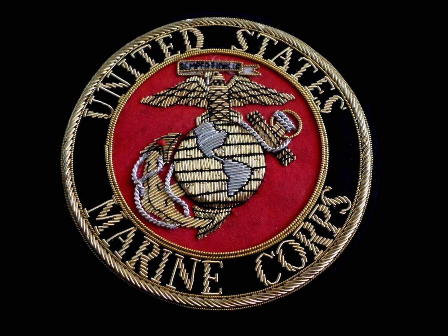 U.S MILITARY MARINE CORPS GOLD BULLION PATCH EAGLE GLOBE AND ANCHOR EGA