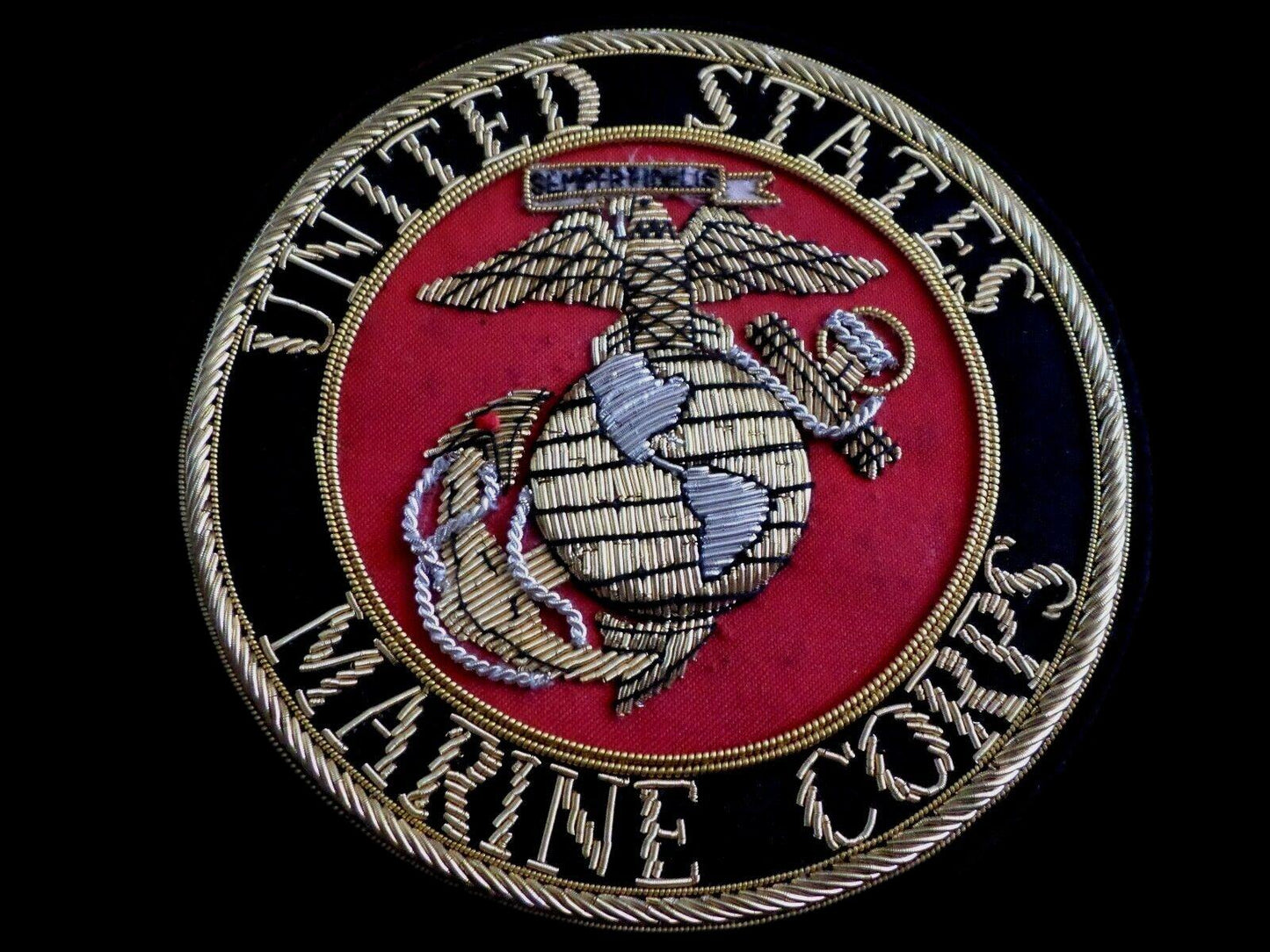 U.S MILITARY MARINE CORPS GOLD BULLION PATCH EAGLE GLOBE AND ANCHOR EGA