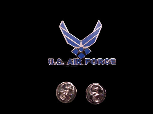 U.S MILITARY AIR FORCE HAT LAPEL PIN DOUBLE CLUTCH BACK PINS