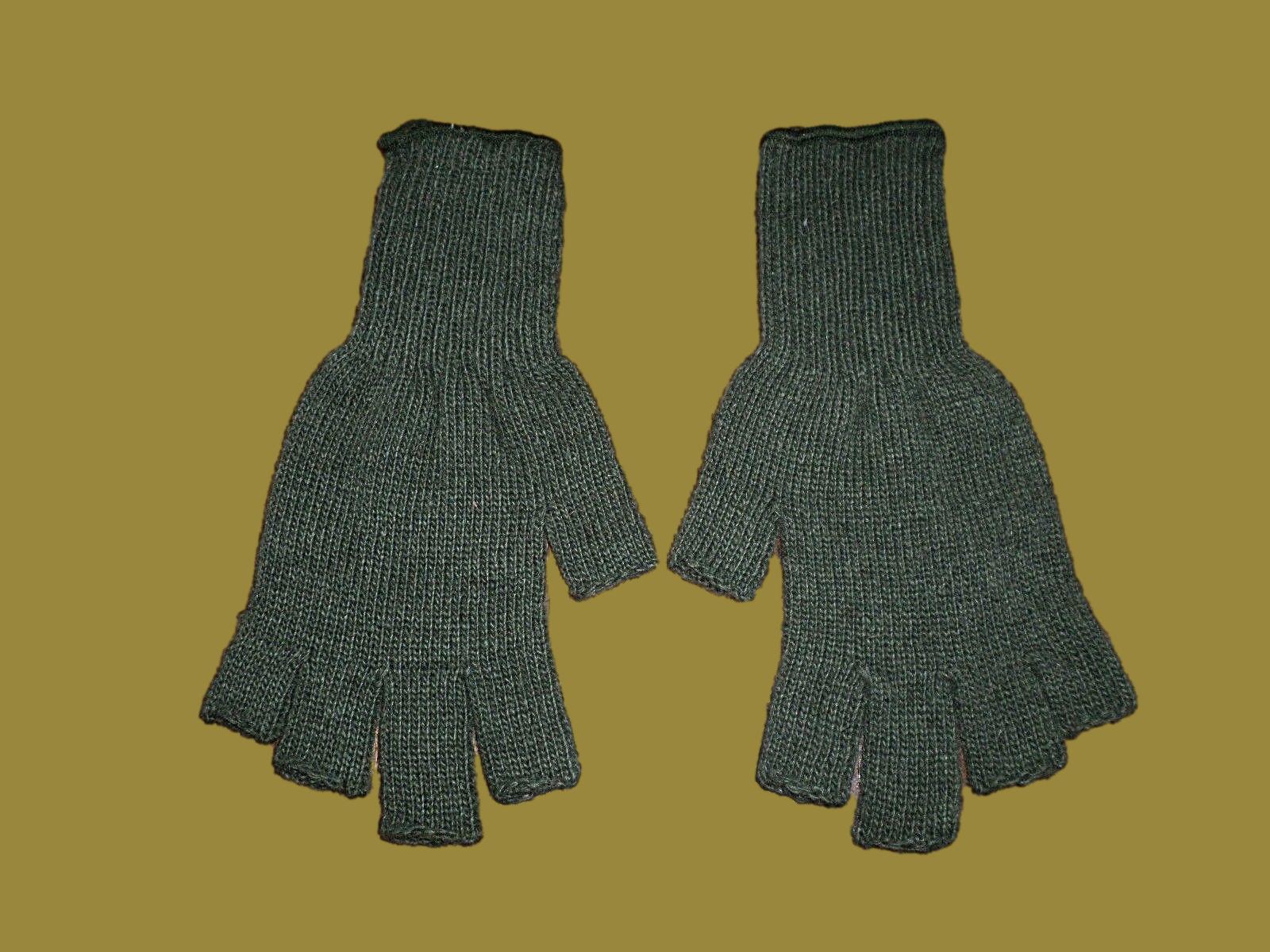 MILITARY D-3A OPEN FINGER GLOVES OD GREEN FINGERLESS LINERS 85% WOOL 1 –  Clay's Military