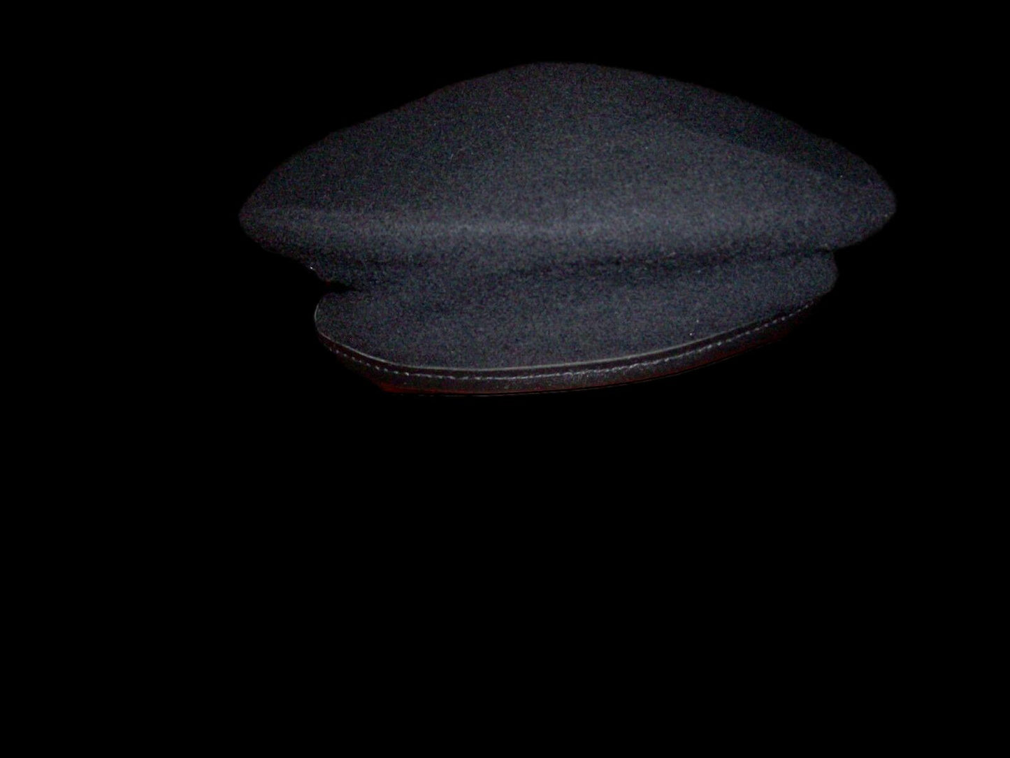 U.S MILITARY ISSUE BLACK WOOL BERET MADE IN THE U.S.A BY BANCROFT SIZE 7 3/4 XL