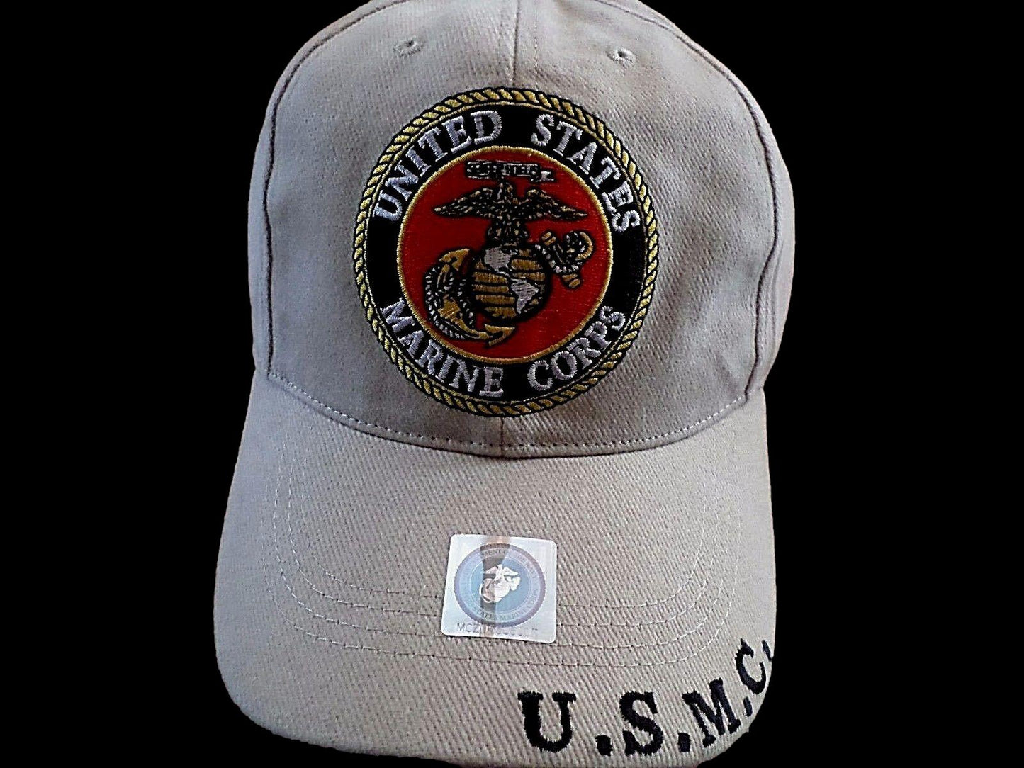 NEW U.S MILITARY MARINE CORPS EMBROIDERED KHAKI HAT CAP OFFICIAL LICENSED HATS