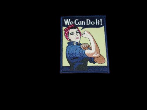 U.S MILITARY PATCH WE CAN DO IT WWII WORK FORCE ROSIE THE RIVETER 4" 3"